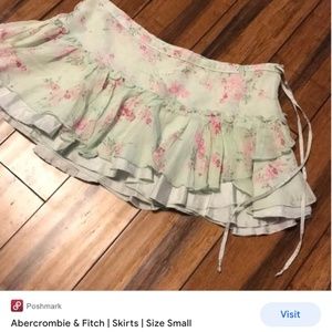 IN SEARCH OF (ISO) Abercrombie Silk Floral Mini Skirt in Green!